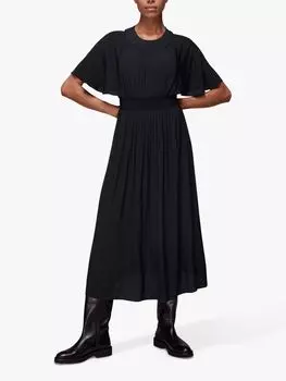 Платье миди с рукавами-накидкой Whistles Amelia, черный