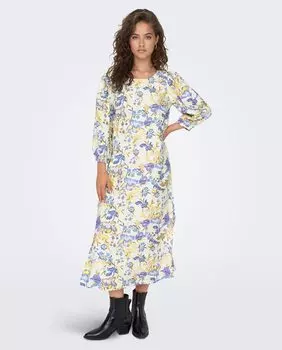 Платье миди с рукавом 3/4 на резинке jdy