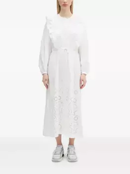 Платье миди с рюшами цвета рыжих волос A.P.C., белый