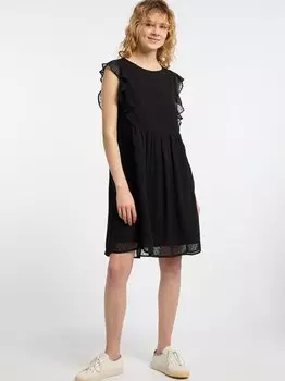 Платье миди с рюшами Dreimaster, черный