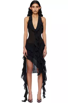 Платье миди с рюшами Fanc Club, черный