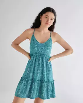 Платье миди с рюшами Green Coast, цвет Verde Pato