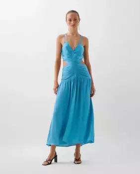 Платье миди с рюшами Scalpers, синий