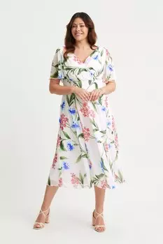 Платье миди с сетчатым рукавом Victoria Angel Scarlett & Jo, розовый