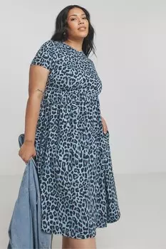 Платье миди с супермягким карманом Simply Be, синий