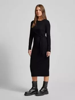 Платье миди с узлом, модель «Беата» EDITED, черный