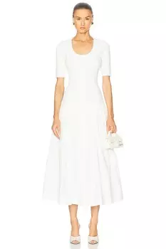 Платье миди с узором «паттон» SIMKHAI, белый