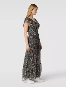 Платье миди с узором по всей поверхности, модель «AROA» Pepe Jeans, черный