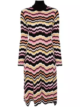 Платье миди с узором зигзаг Missoni, черный