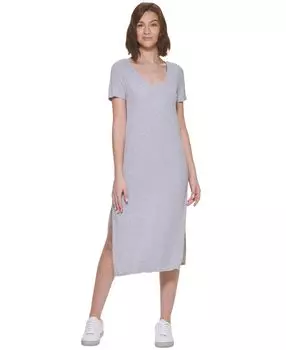 Платье миди с V-образным вырезом Calvin Klein Jeans