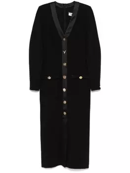 Платье миди с V-образным вырезом NISSA, черный