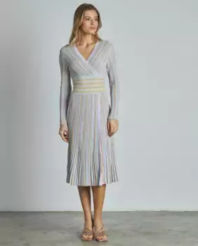 Платье миди с V-образным вырезом Alma en Pena, мультиколор