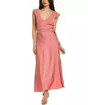 Платье миди с V-образным вырезом и косым вырезом цвета пыльно-розовый Ted Baker