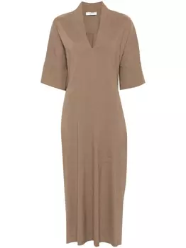 Платье миди с V-образным вырезом Fabiana Filippi, коричневый