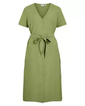 Платье миди с V-образным вырезом Vila, цвет Musgo