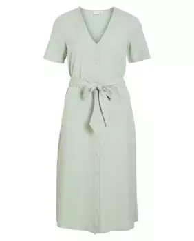 Платье миди с V-образным вырезом Vila, зеленый