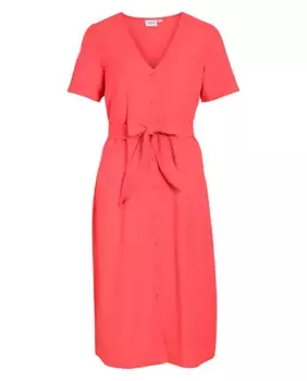 Платье миди с V-образным вырезом Vila, цвет Burdeos