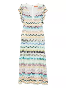 Платье миди с V-образным вырезом Missoni, белый