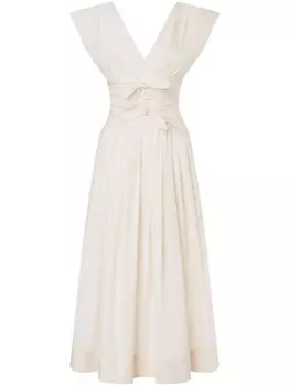 Платье миди с V-образным вырезом Philosophy Di Lorenzo Serafini, белый