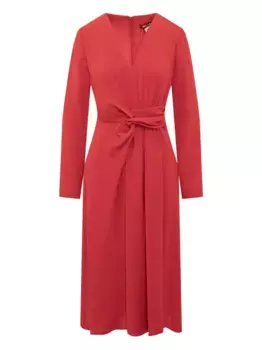 Платье миди с V-образным вырезом MAX MARA, красный