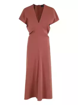 Платье миди с V-образным вырезом Federica Tosi, красный