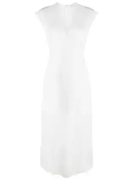 Платье миди с V-образным вырезом Fabiana Filippi, белый