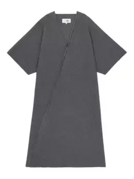 Платье миди с V-образным вырезом MM6 Maison Margiela, серый