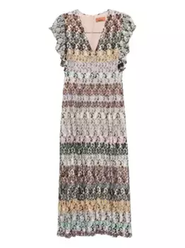 Платье миди с V-образным вырезом Missoni, черный