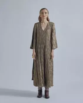 Платье миди с V-образным вырезом Lola Casademunt, золотой