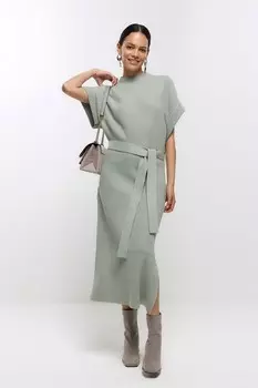 Платье миди с водолазкой River Island, зеленый