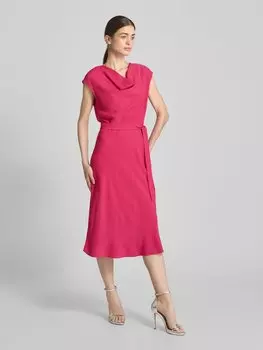 Платье миди с водопадным вырезом DKNY, розовый