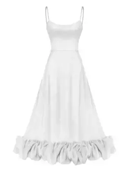 Платье миди с воланами POST MERIDIEM, белый