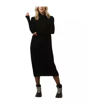 Платье миди с воротником черепахой 10Days, черный