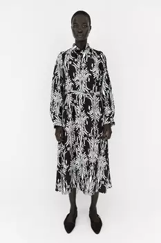 Платье миди с воротником H&M, черный