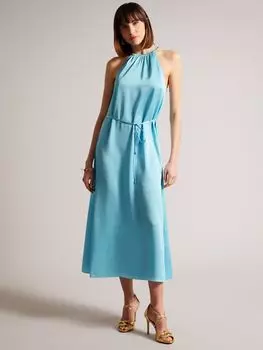Платье миди с воротником-халтером Ted Baker Roxietyy, синее