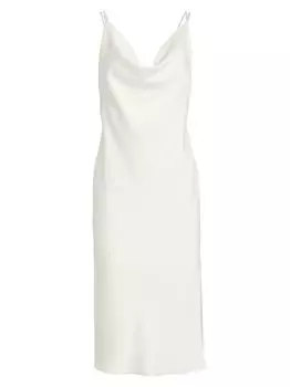 Платье миди с воротником-хомутом из сатина и саржи ROTATE Birger Christensen