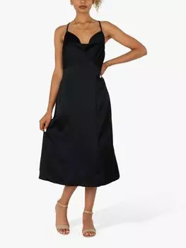 Платье миди с воротником-хомутом Jolie Moi Reene, синее