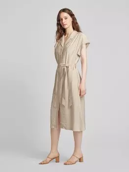 Платье миди с воротником-лацканом модель 'Gianara' MSCH Copenhagen, бежевый