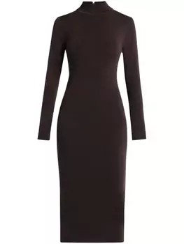 Платье миди с воротником-стойкой Michael Michael Kors, коричневый