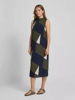 Платье миди с воротником-стойкой, модель 'Qhia' Someday, темно-зеленый