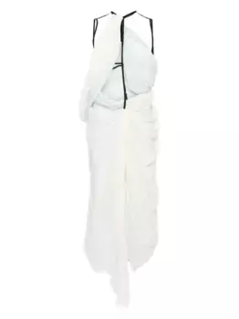 Платье миди с вырезом Christopher Esber, белый