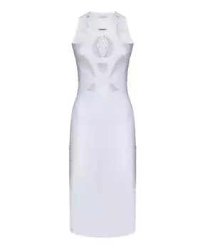 Платье миди с вырезом Coperni, белый