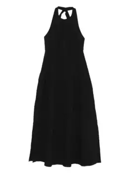Платье миди с вырезом халтер и складками RXQUETTE, черный
