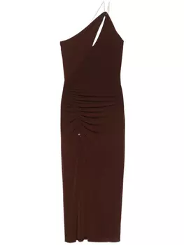 Платье миди с вырезом халтер NISSA, коричневый