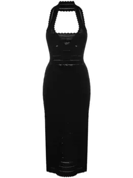 Платье миди с вырезом халтер VICTORIA BECKHAM, черный