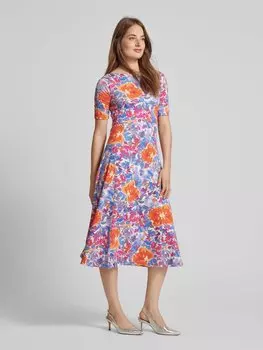 Платье миди с вырезом лодочкой модель 'MUNZIE' Lauren Ralph Lauren, красный