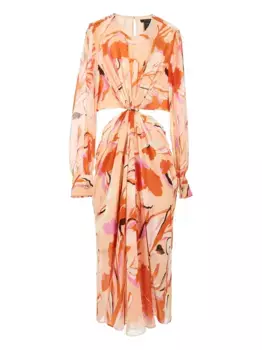 Платье миди с вырезом MAX MARA, оранжевый