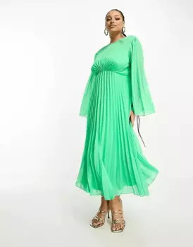 Платье-миди с вырезом на спине Asos Design, зеленый