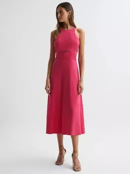 Платье миди с вырезом Reiss Vienna, розовый, розовый