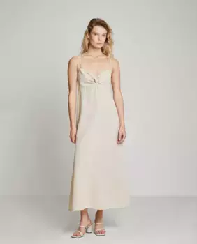 Платье миди с вырезом «русалка» Trucco, бежевый